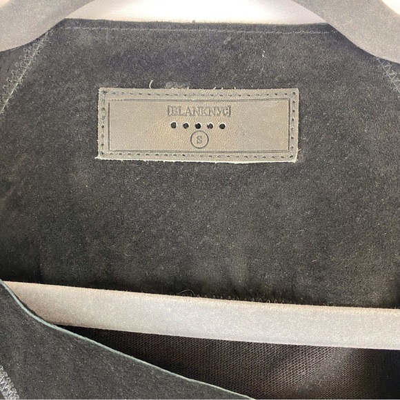 Blank NYC Black Leather Suede Asymmetrical Zip Moto Biker Jacket - Picture 3 of 14